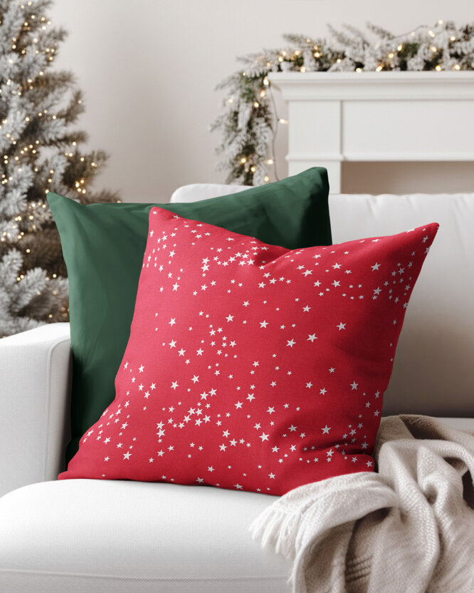 Decoratieve kussensloop Valencia - Sterretjes op rood