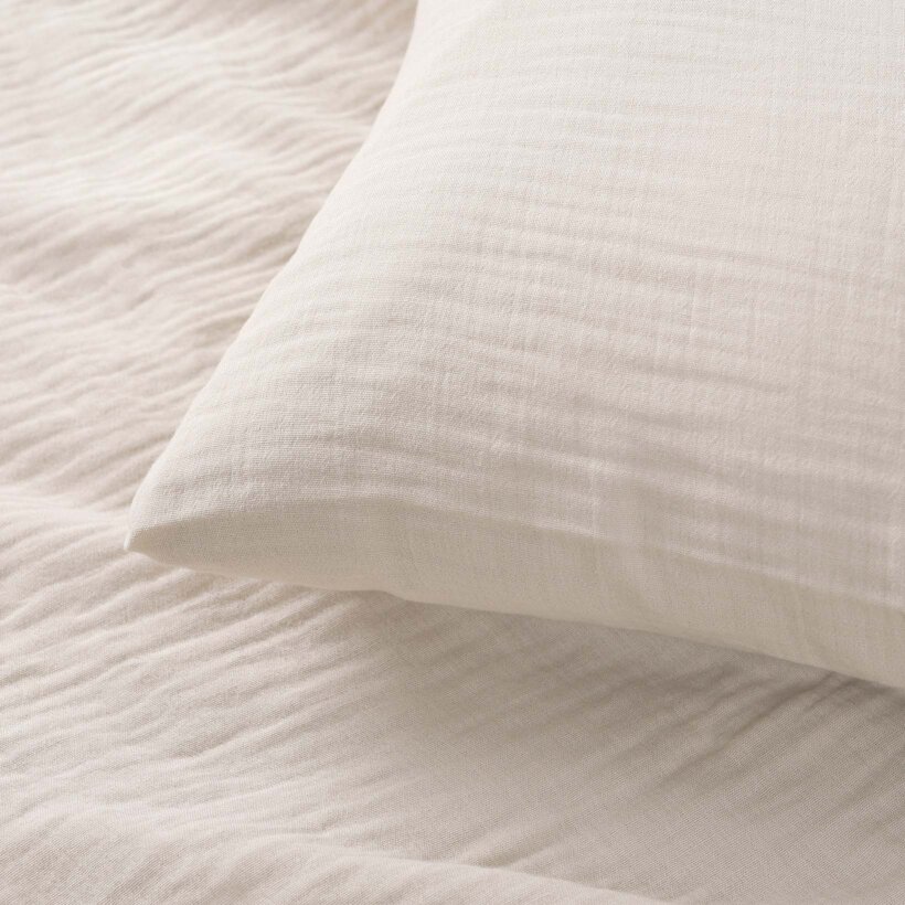 Mousseline kussensloop - naturel