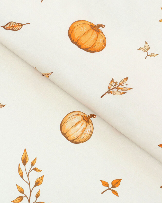 Katoen renforcé - Herfst pompoenen en blaadjes