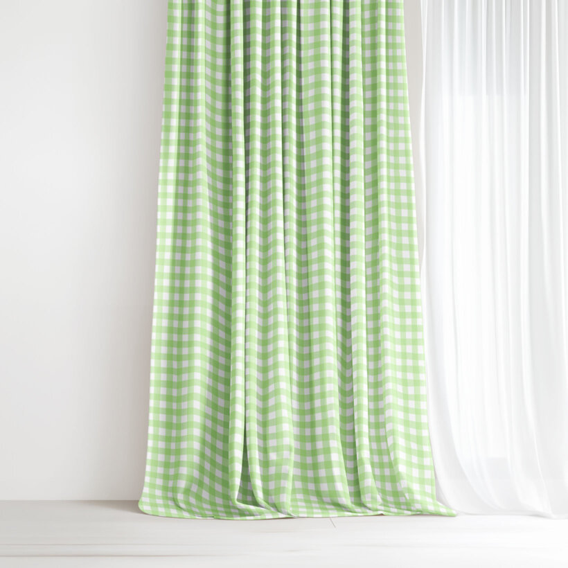 Decoratief gordijn Luca - Groene ruitjes