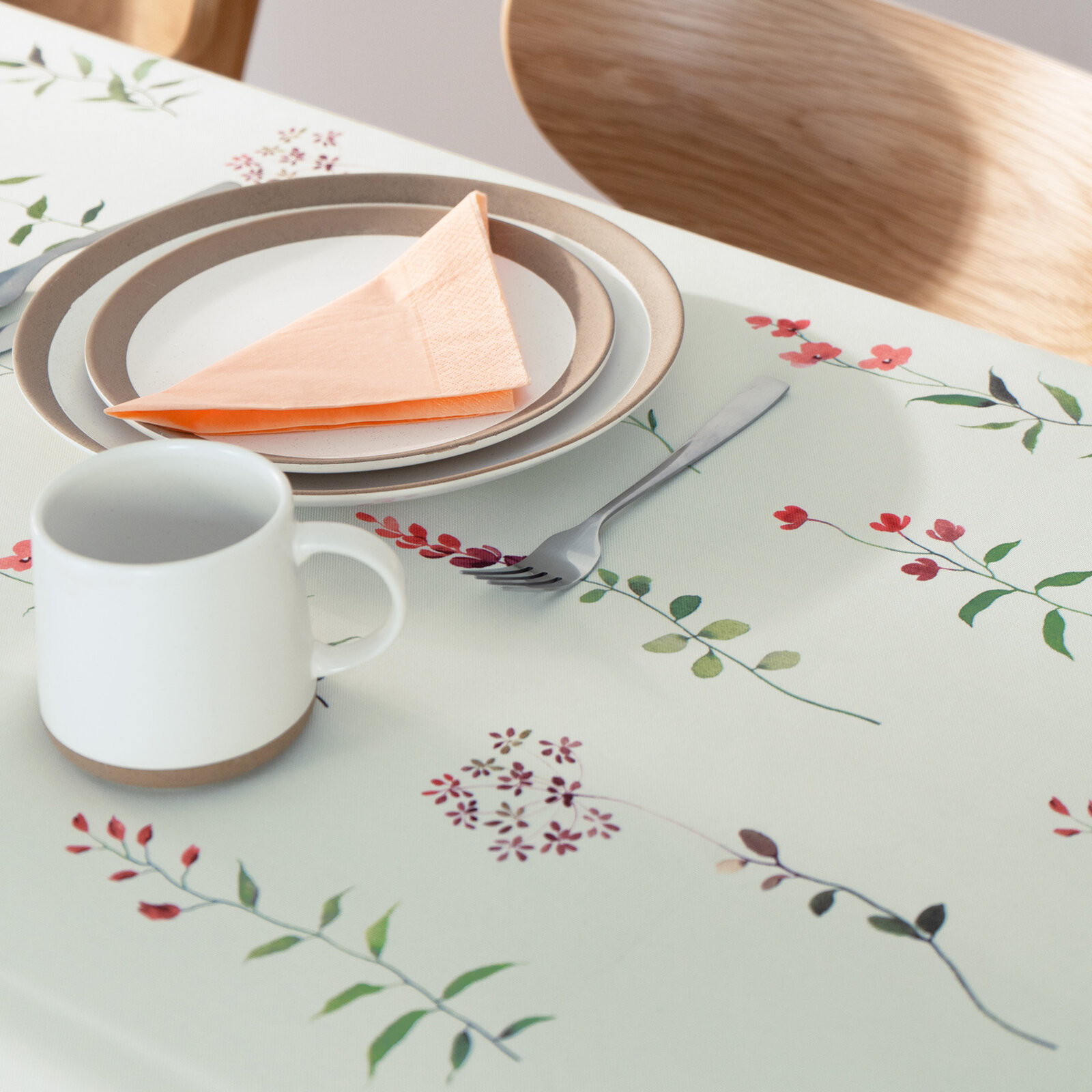 Hoekig teflon tafelkleed - Veldbloemen