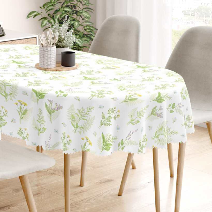 Ovaal teflon tafelkleed - Bosbloemen