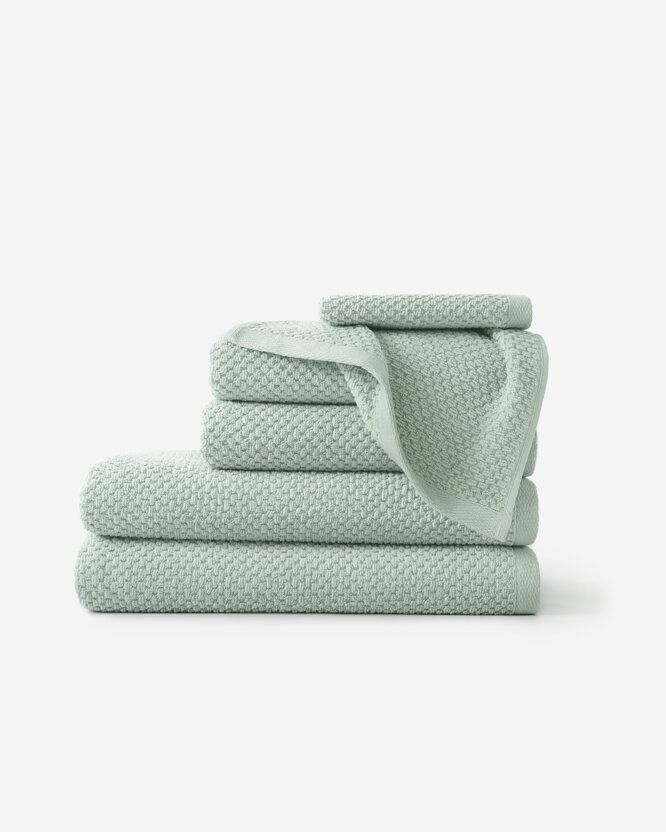 Katoenen badstof handdoek / badhanddoek Micro Pure - eucalyptus