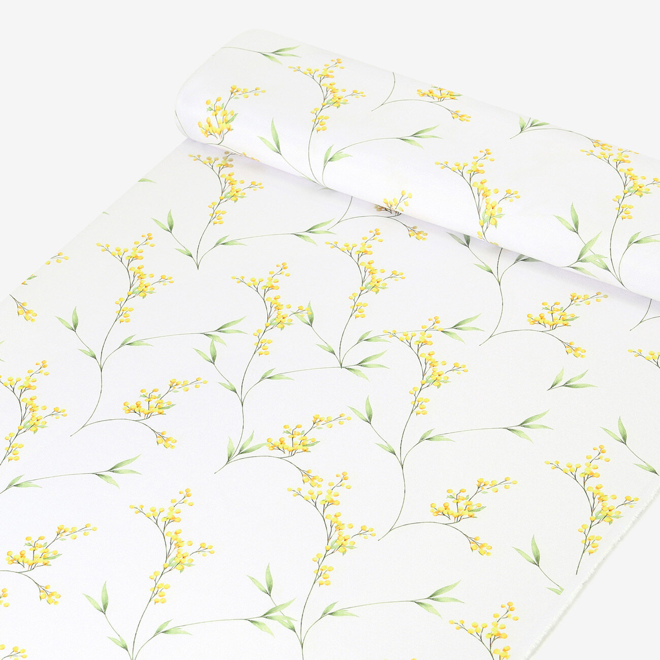 Stof met tefloncoating voor tafelkleden - Mimosa bloemen