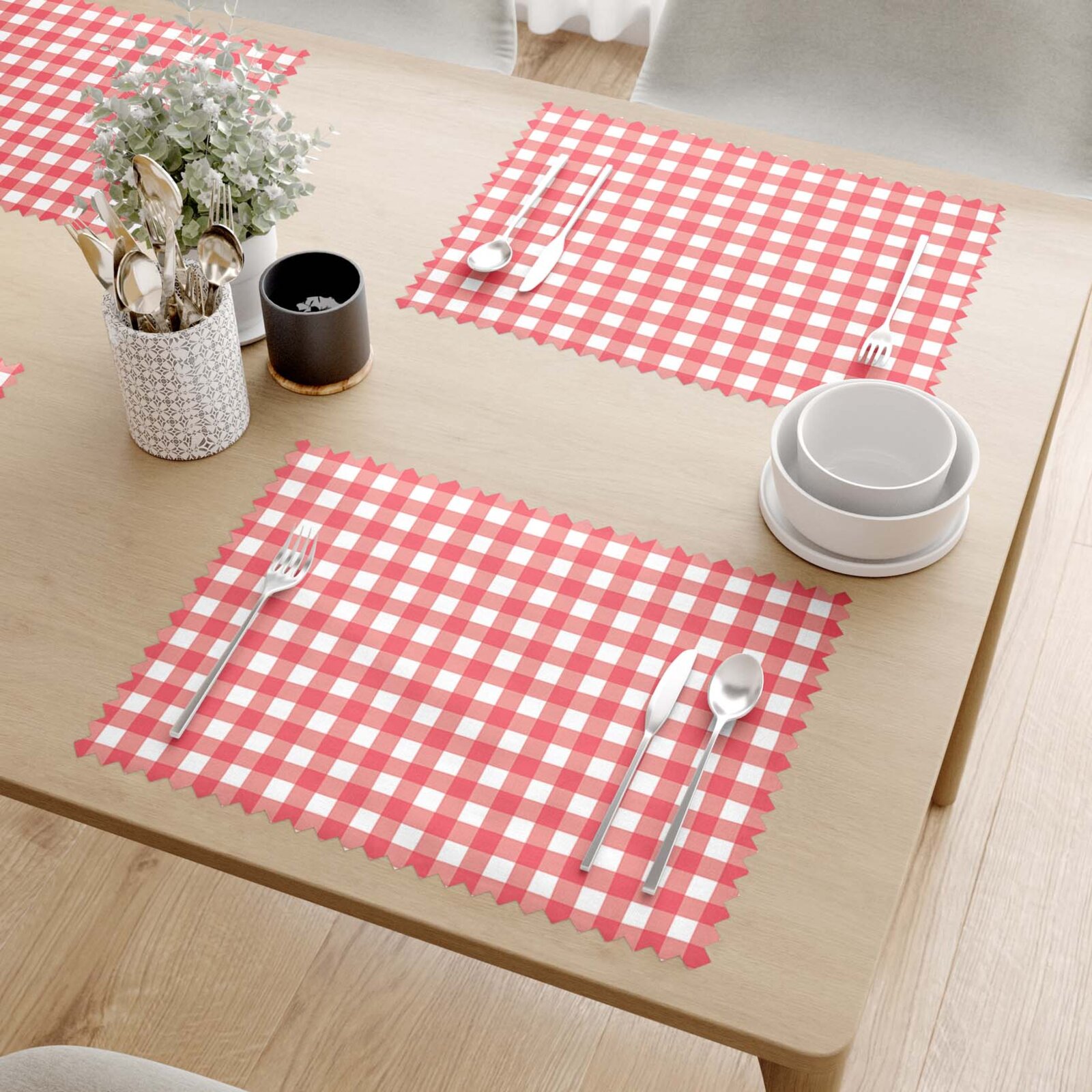 Teflon placemat - Rode ruitjes - set van 2 stuks