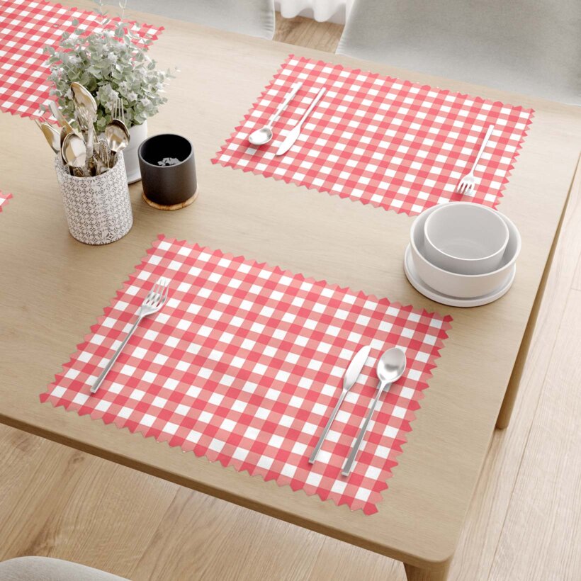 Teflon placemat - Rode ruitjes - set van 2 stuks