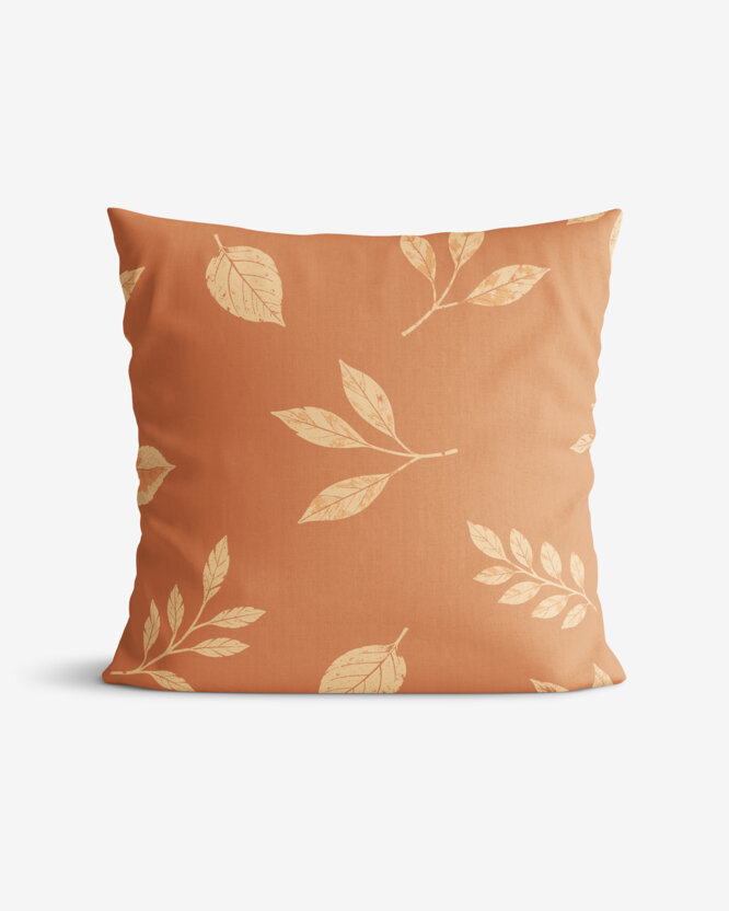 Katoenen kussensloop - Oranje herfstblaadjes