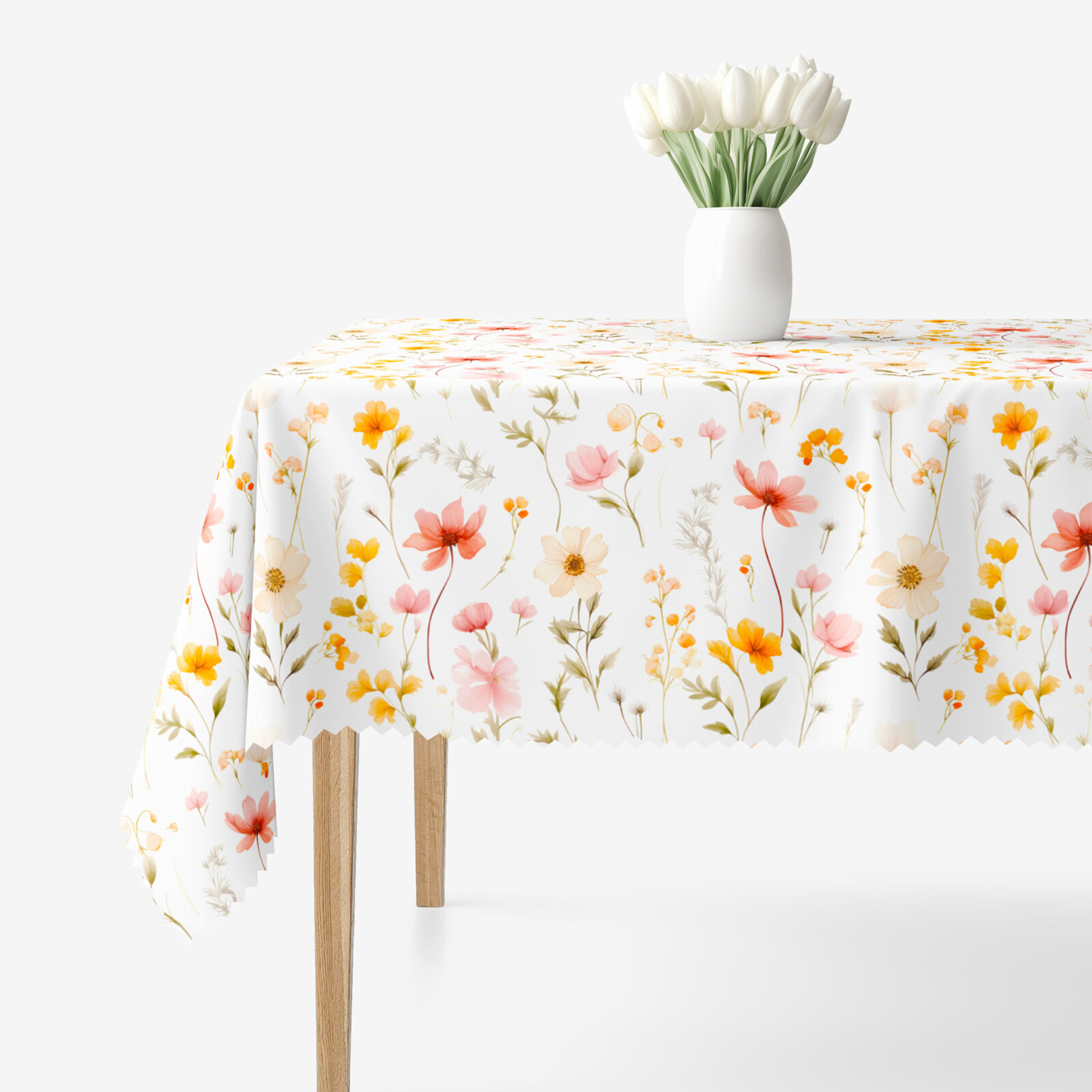 Hoekig teflon tafelkleed - Bloemenparadijs