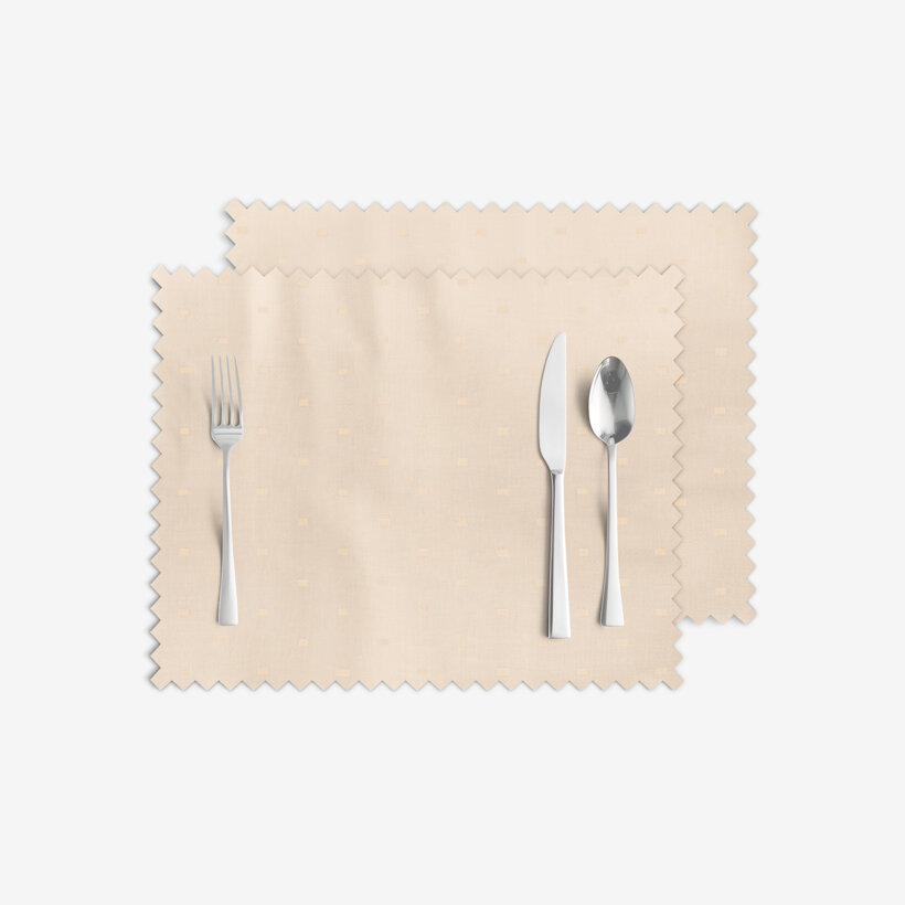 Feestelijke placemat voor op tafel teflon - champagne met glanzende rechthoekjes - set 2 st.