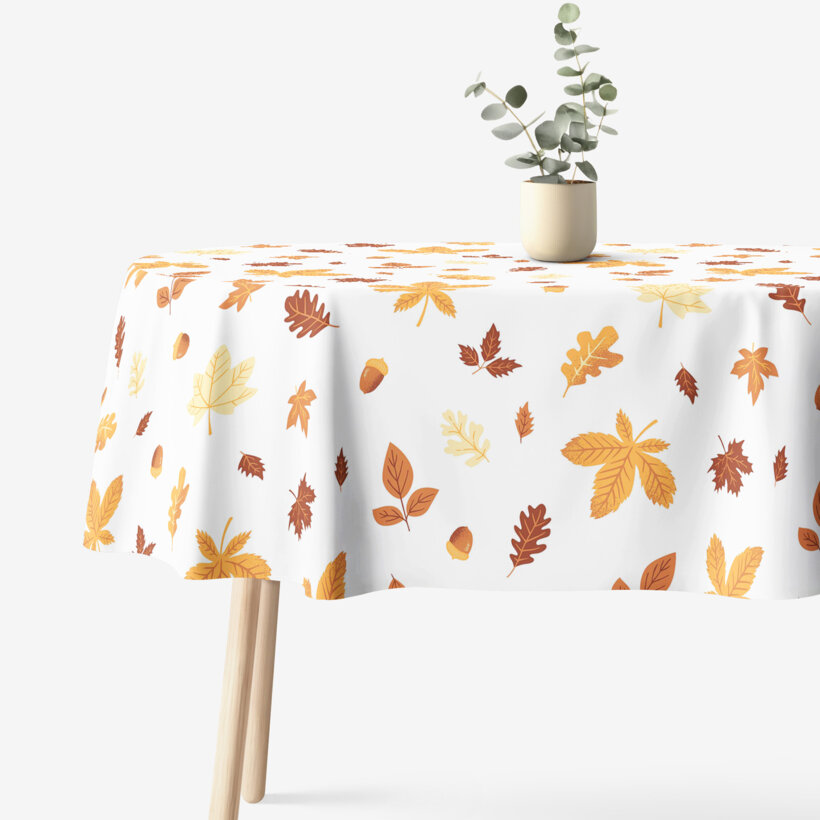 Ovaal tafelkleed 100% katoen renforcé - Herfst bladeren
