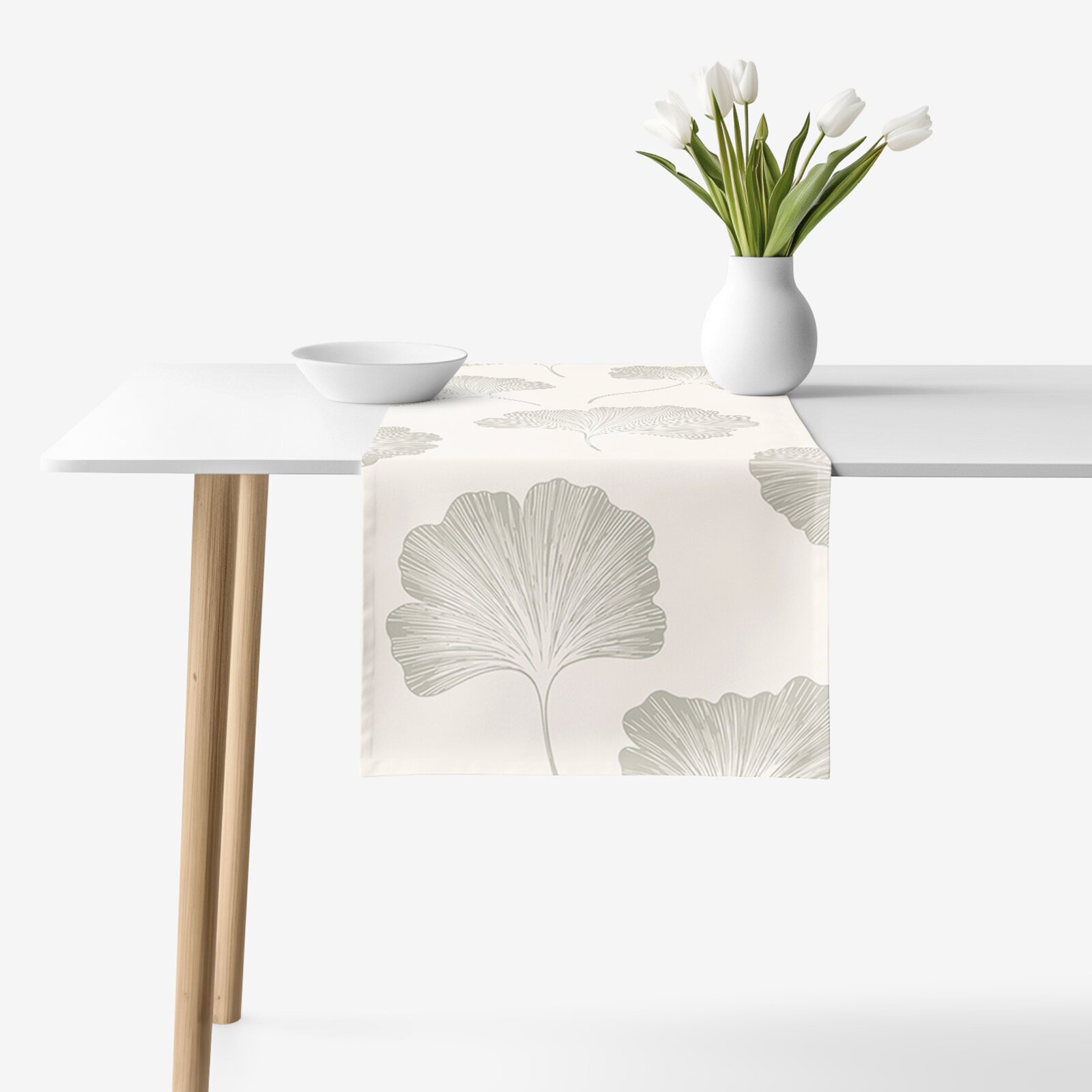 Tafelloper 100% katoen renforcé - Bladeren ginkgo