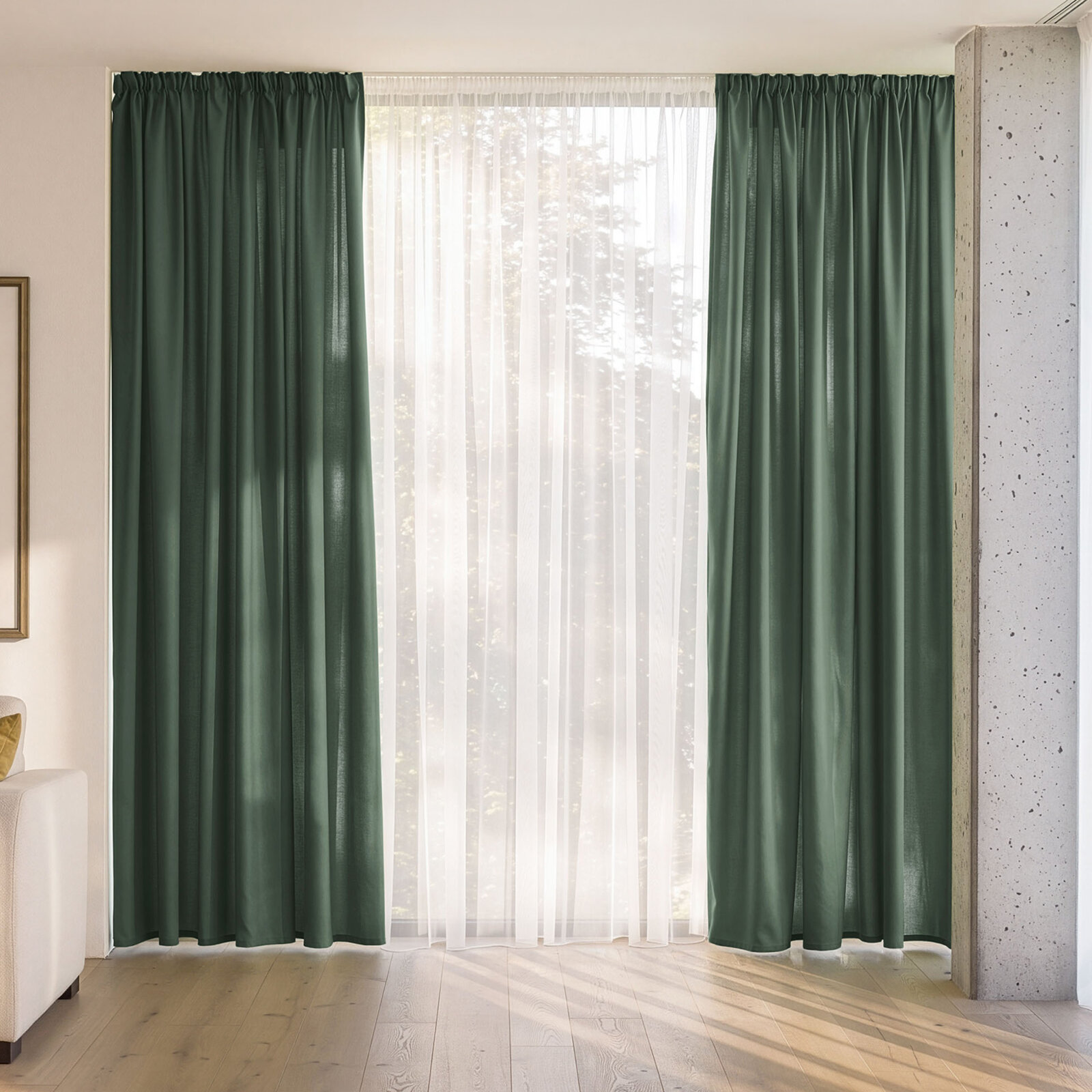 Decoratief gordijn Marbella - donkergroen