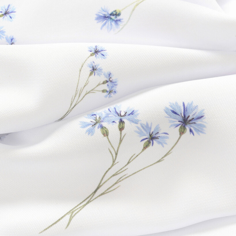 Hoekig teflon tafelkleed - Blauwe korenbloemen