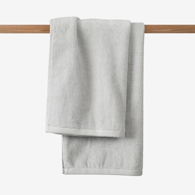Katoenen badstof handdoek / badhanddoek Soft zonder boord - grijs