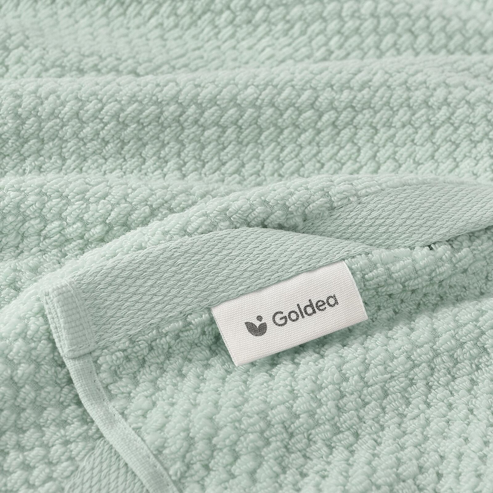 Katoenen badstof handdoek / badhanddoek Micro Pure - eucalyptus