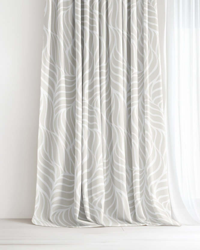 Decoratief gordijn Luca - Beige lijnen