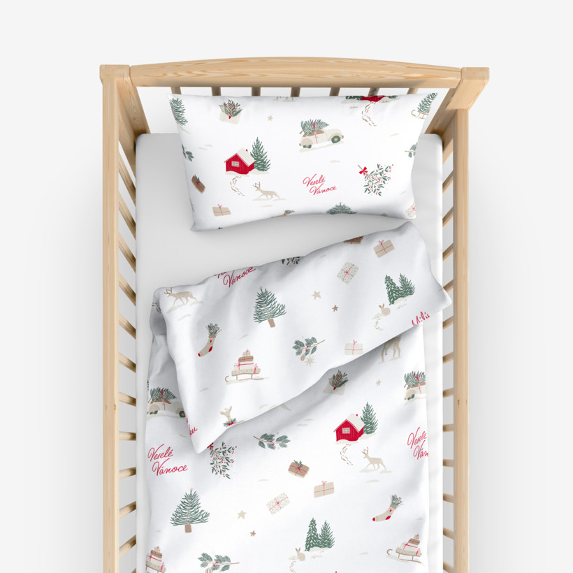 Kerst katoenen beddengoed voor een kinderbedje - Tsjechische Kerst