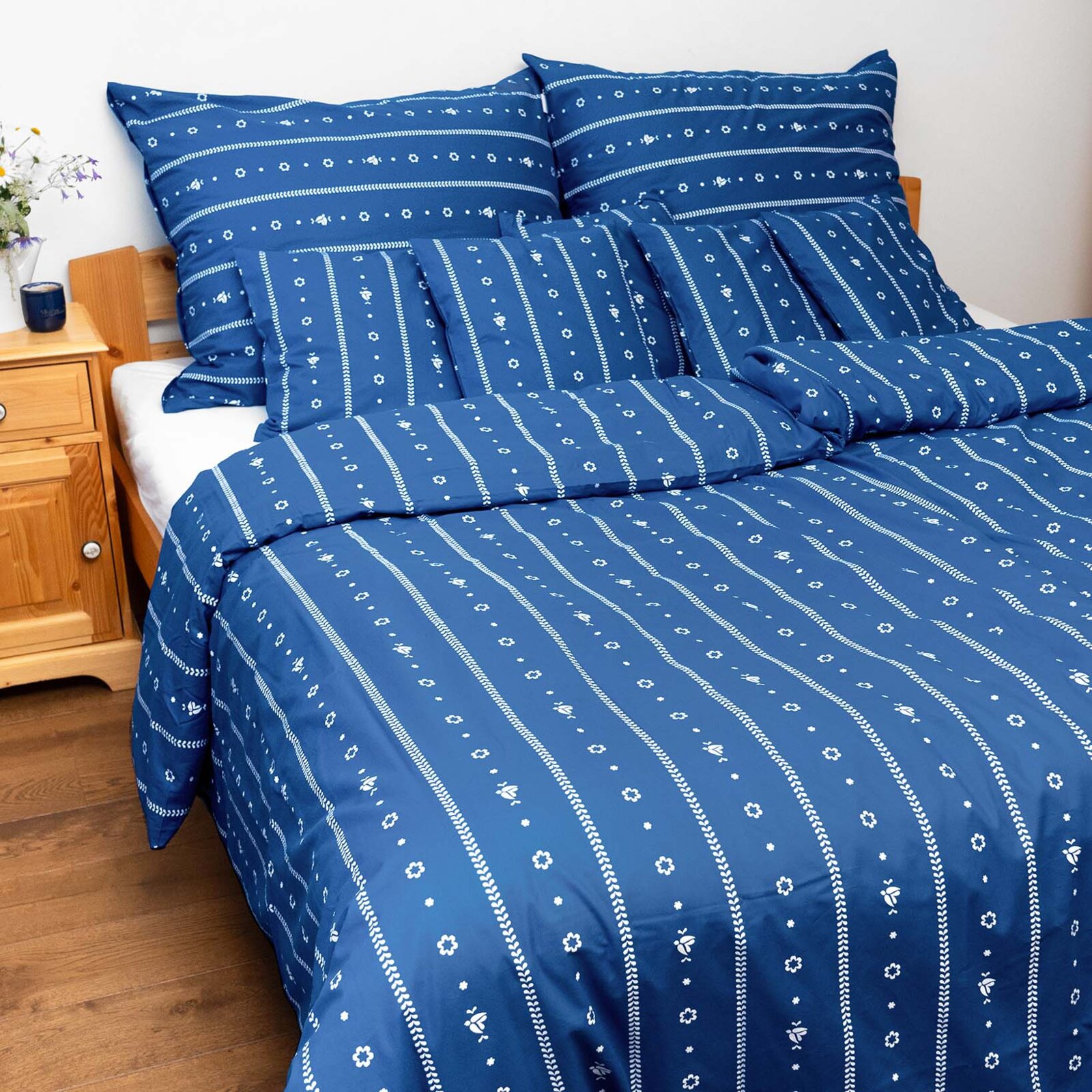 Katoenen beddengoed - Na mú dušu op blauw