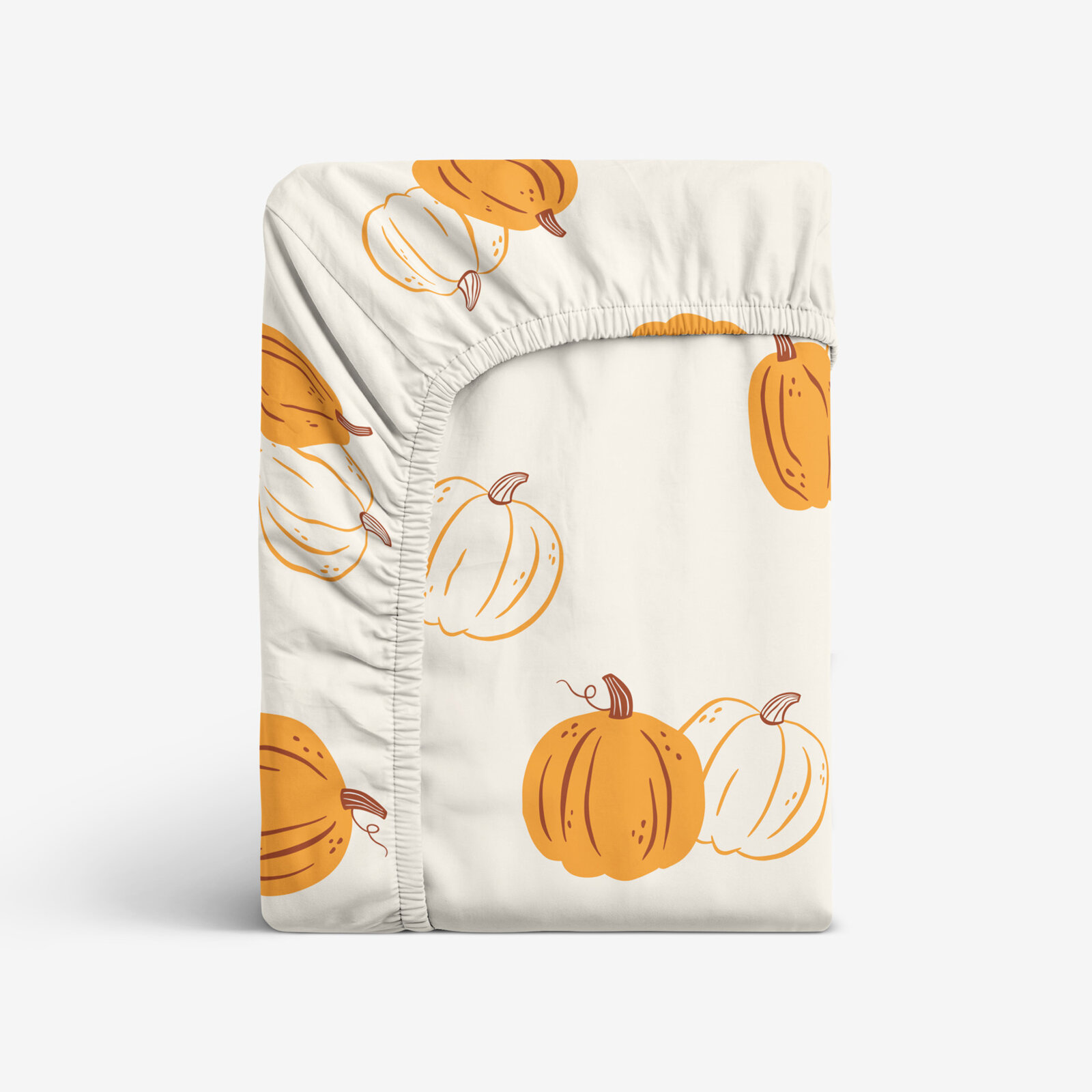 Katoenen hoeslaken - Herfst pompoen