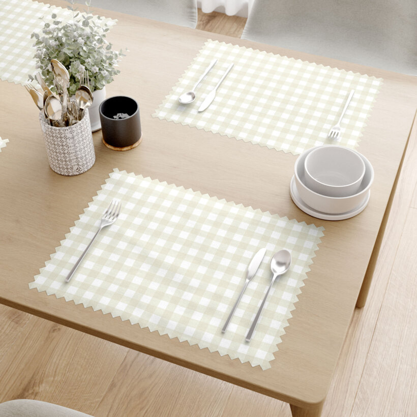 Tafelplacemat teflon - Beige ruitjes - set 2 st.
