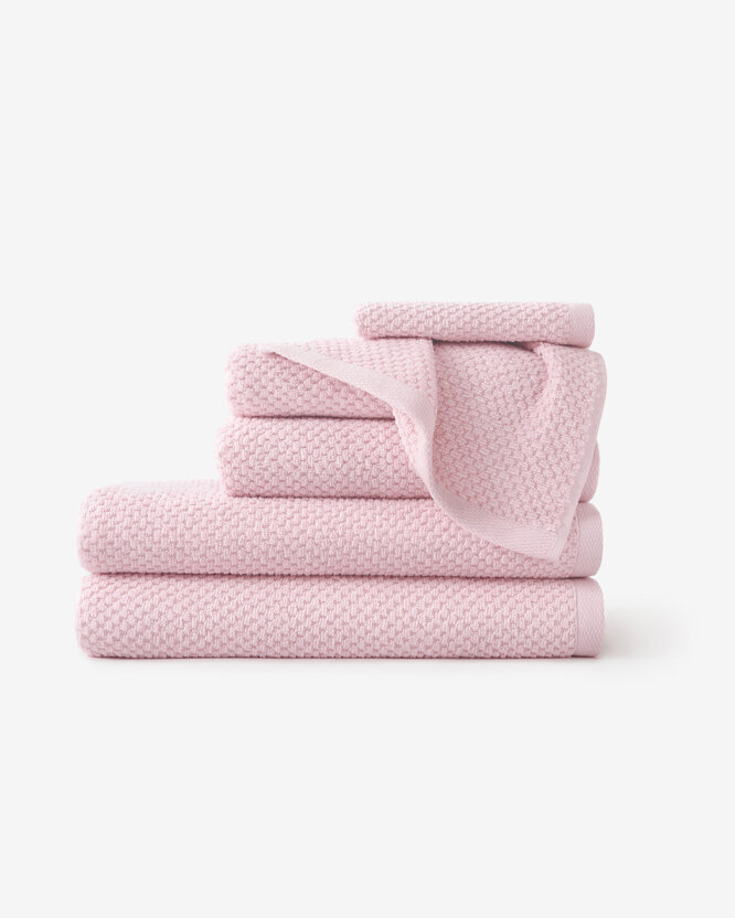 Katoenen badstof handdoek / badhanddoek Micro Pure - pastelroze