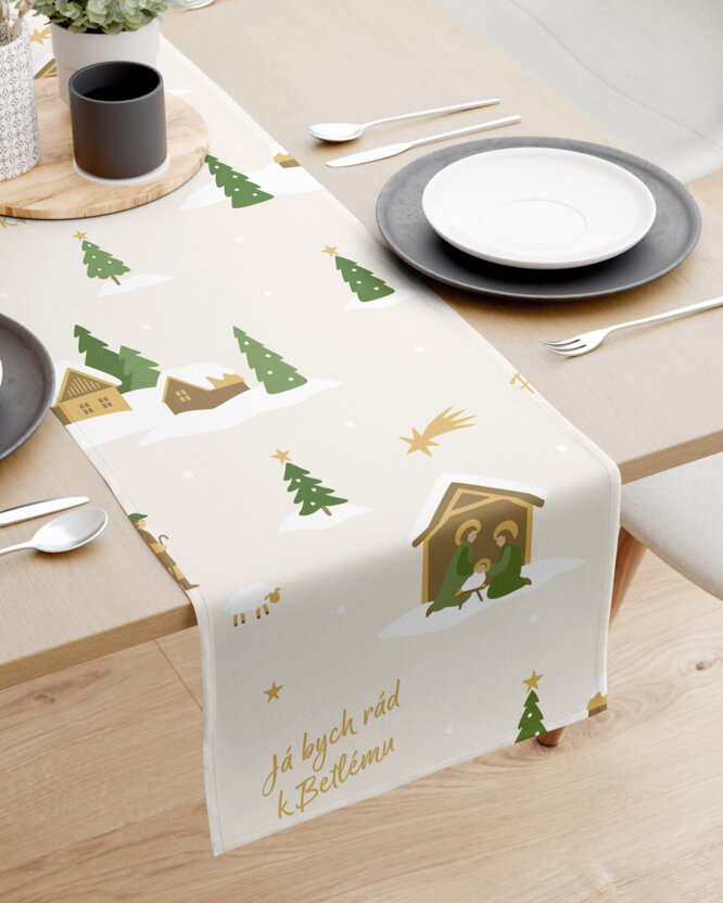 Kerst tafelloper 100% katoen renforcé - Pásli ovce Valaši