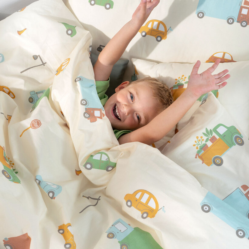 Katoenen beddengoed voor kinderen - Wereld van auto's