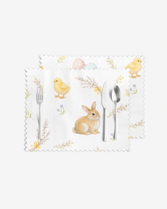 Pasen placemat voor op tafel teflon - Vrolijk Pasen - set 2 stuks