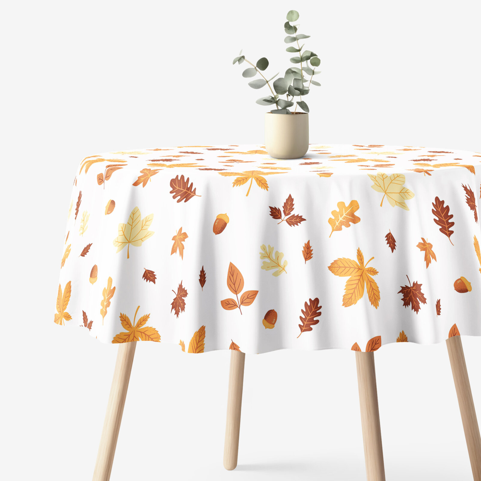 Rond tafelkleed 100% katoen renforcé - Herfstbladeren