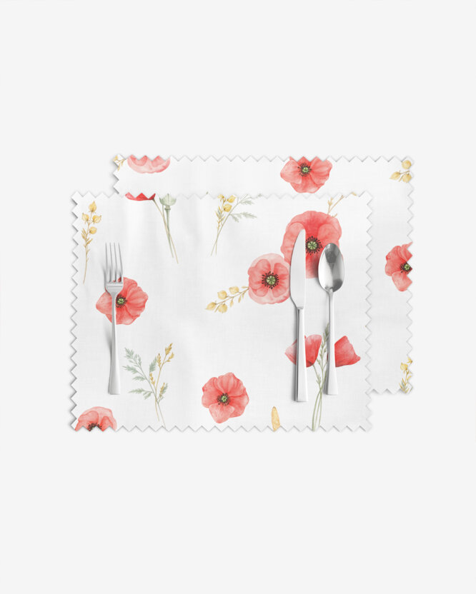 Tafelplacemat teflon - Klaprozen - set van 2st