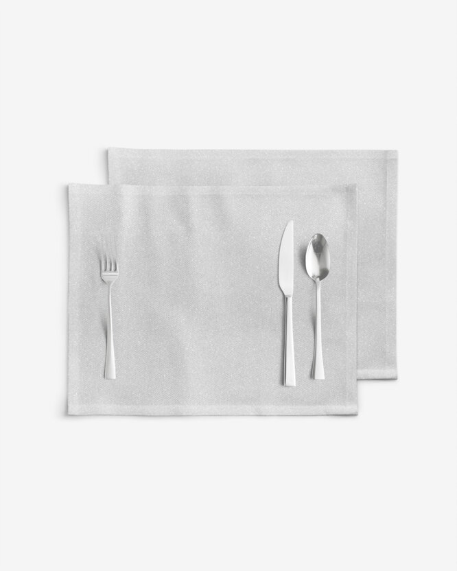 Exclusieve placemat voor de tafel - zilver met glitters - set 2st