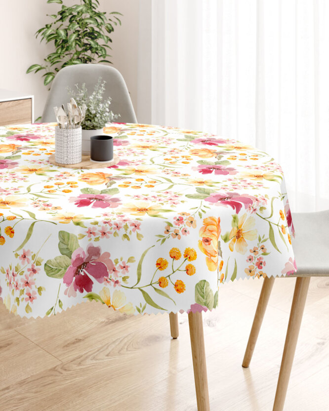 Rond teflon tafelkleed - Bloemen van hibiscus