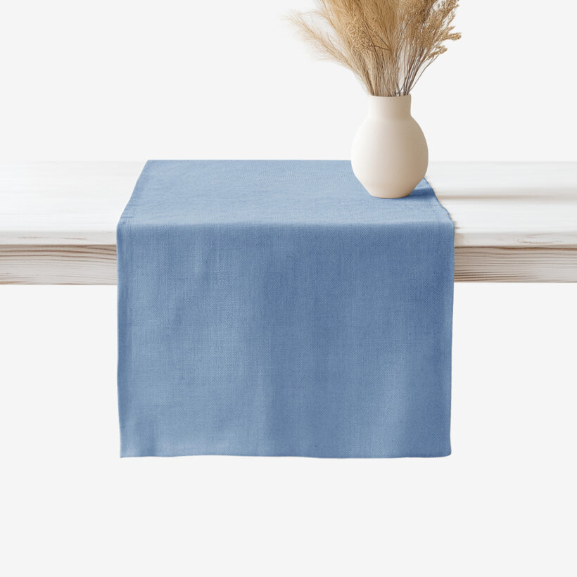 Tafelloper van linnenmix - blauw