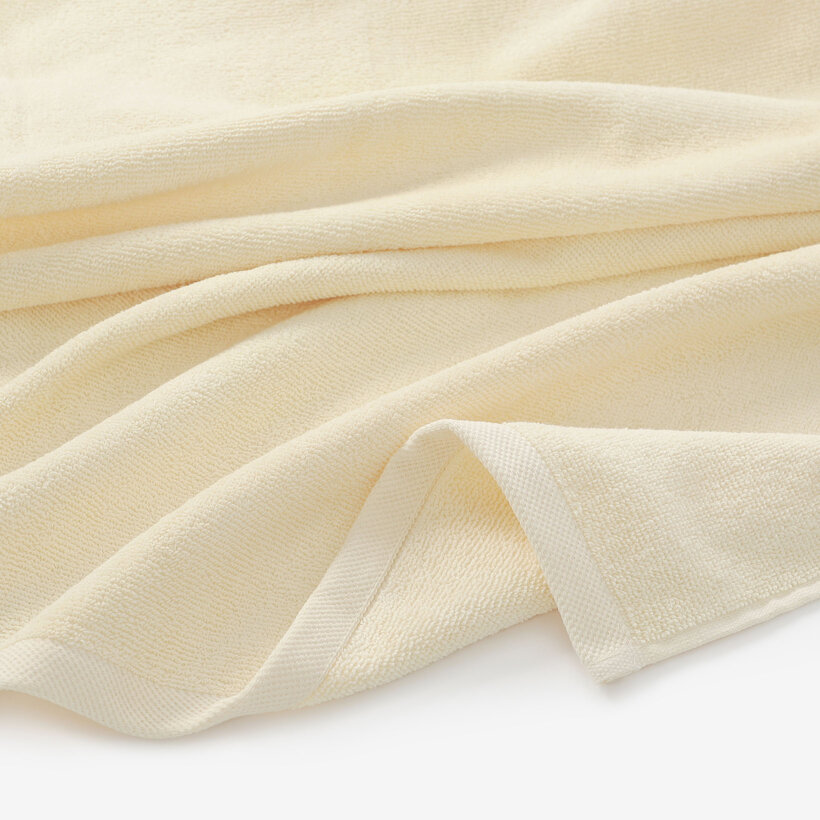 Katoenen badstof handdoek / badhanddoek Soft zonder boord - crème