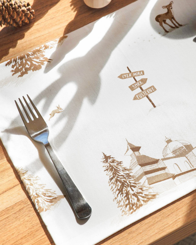 Placemat voor de tafel van stevig katoen - Beskydy - set van 2 stuks