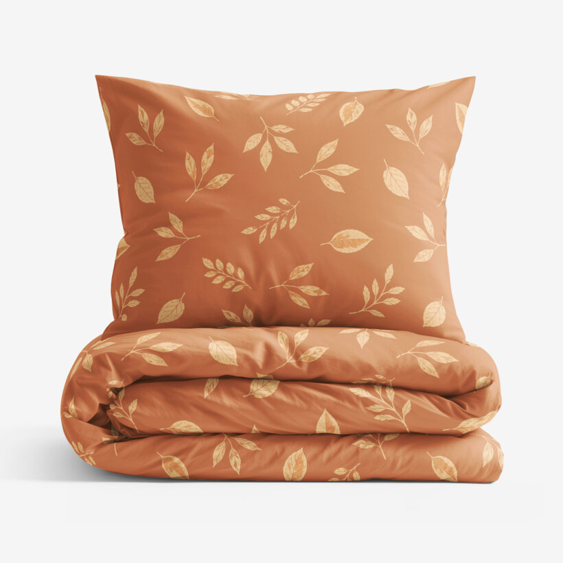 Katoenen beddengoed - Oranje herfstblaadjes