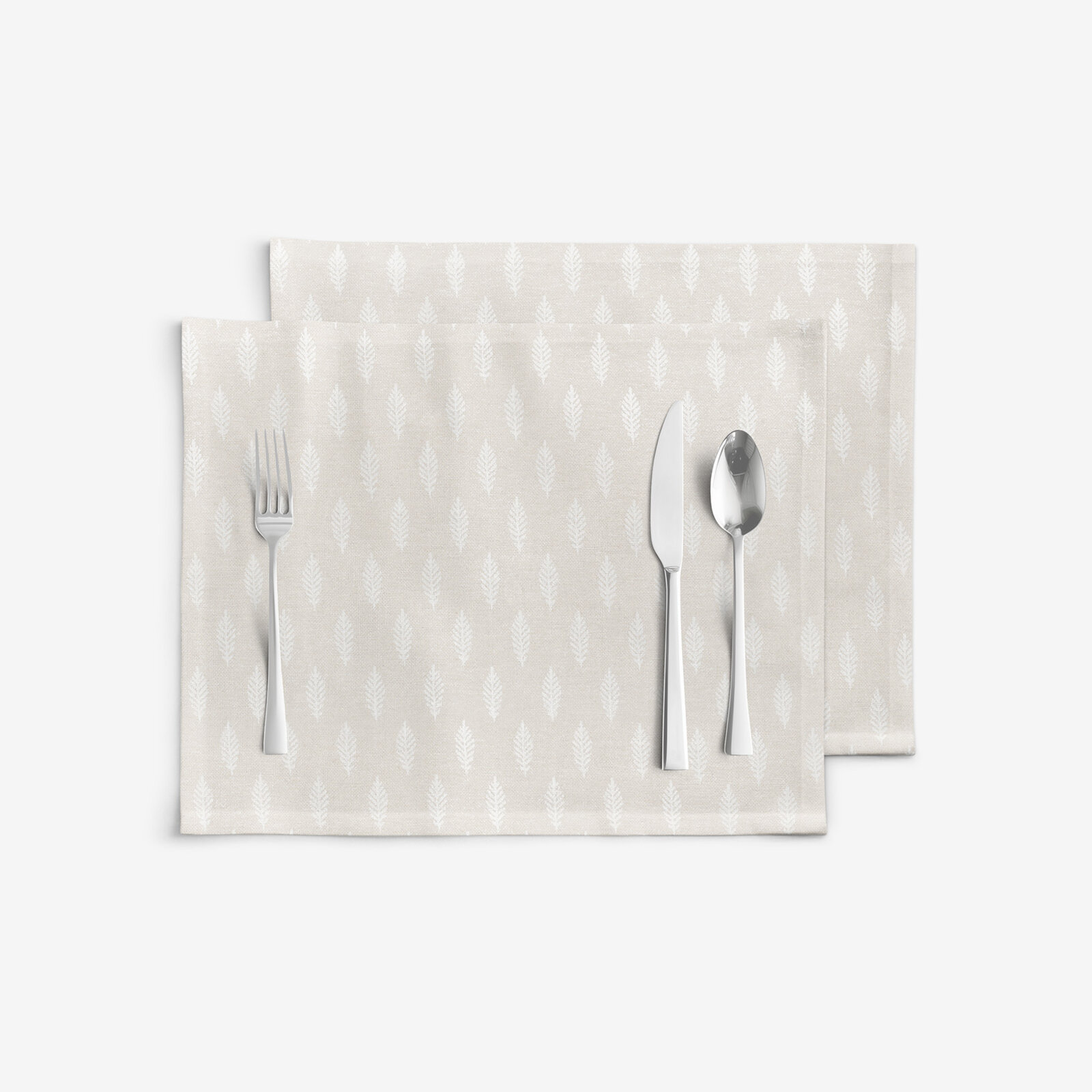 Placemat voor op tafel Natura - Takjes op ongebleekt - set 2 stuks