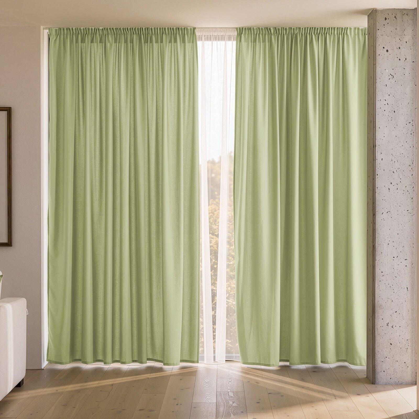 Decoratief gordijn Marbella - erwtjesgroen