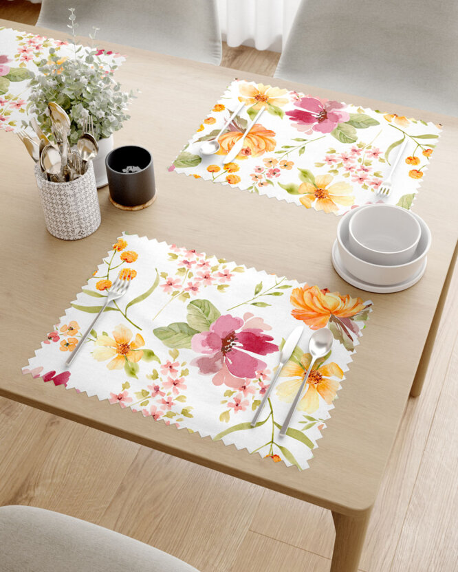 Tafelplacemat teflon - Hibiscus bloemen - set 2 stuks