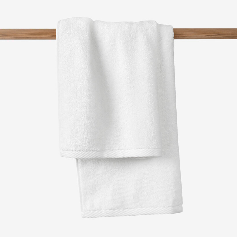 Katoenen badstof handdoek / badhanddoek Soft zonder boord - wit
