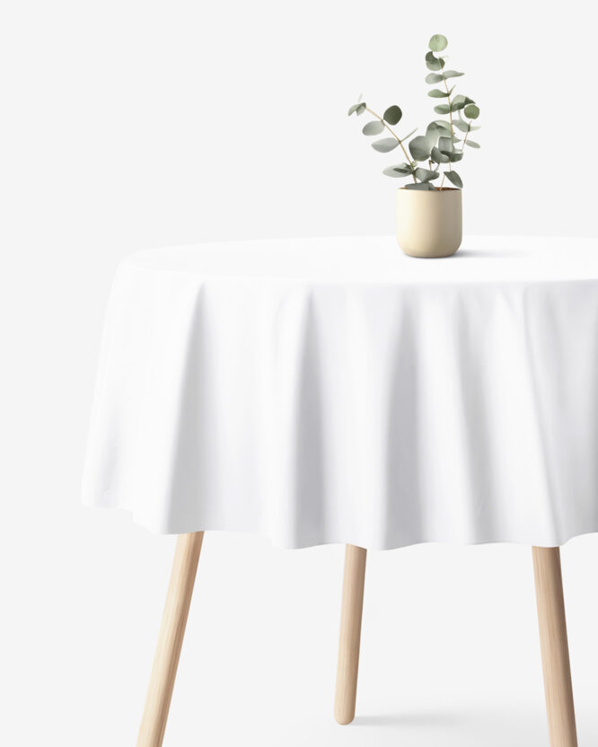 Rond tafelkleed 100% katoen renforcé - wit