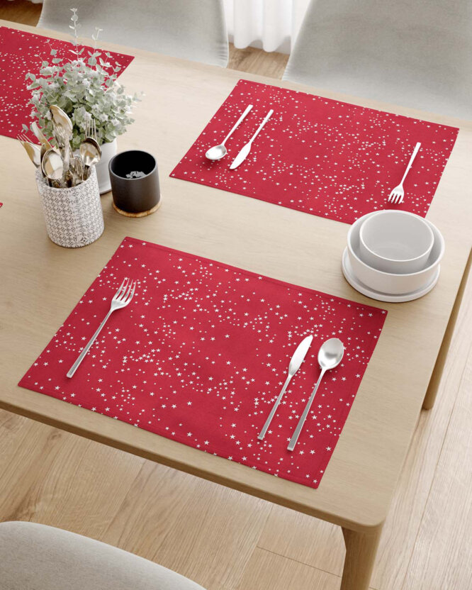 Tafelplacemat Valencia - Sterretjes op rood - set 2 stuks