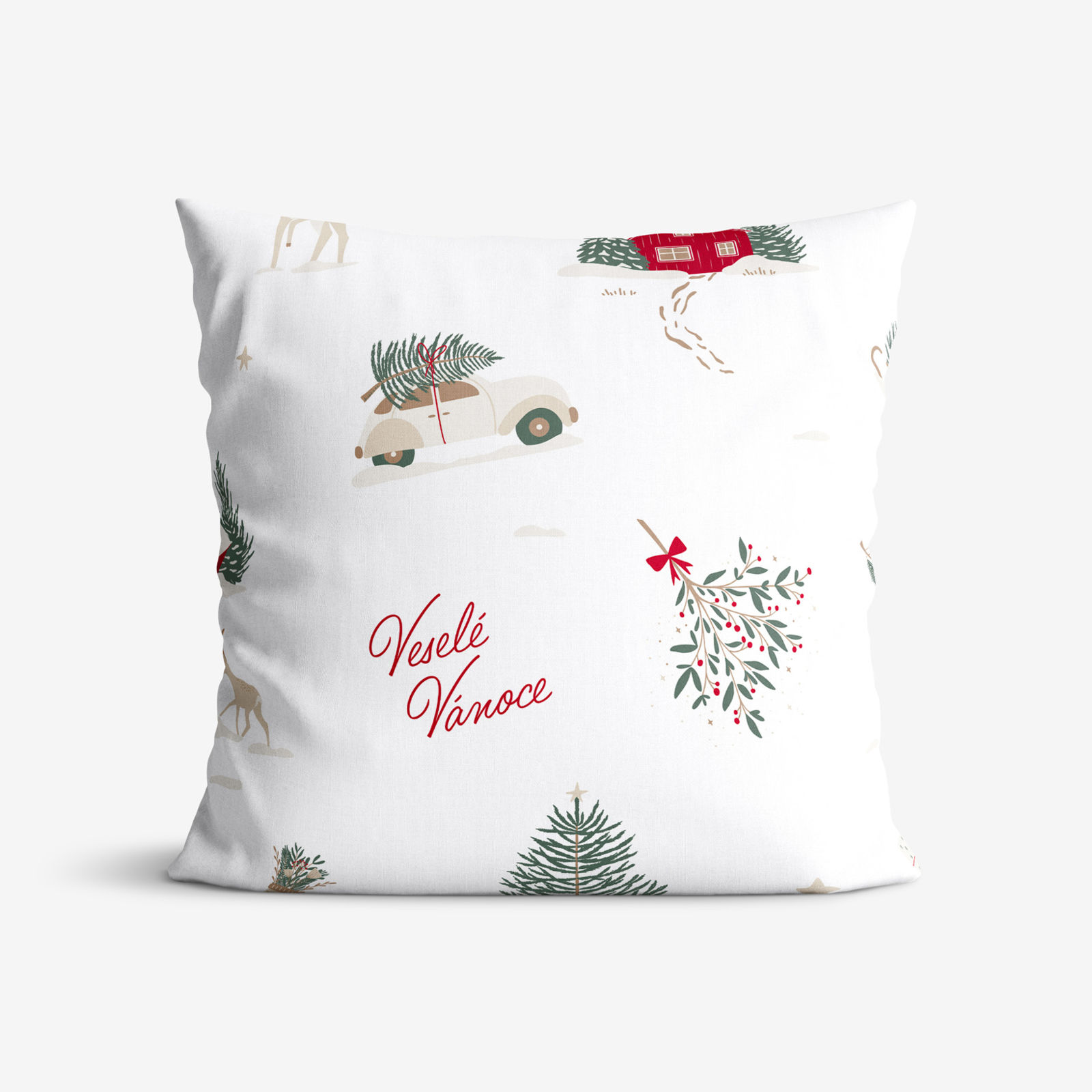 Kerst katoenen kussensloop - Tsjechische Kerst