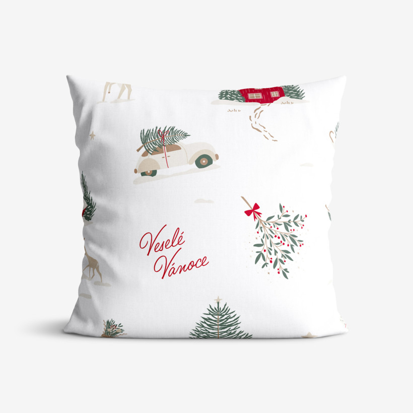 Kerst katoenen kussensloop - Tsjechische Kerst