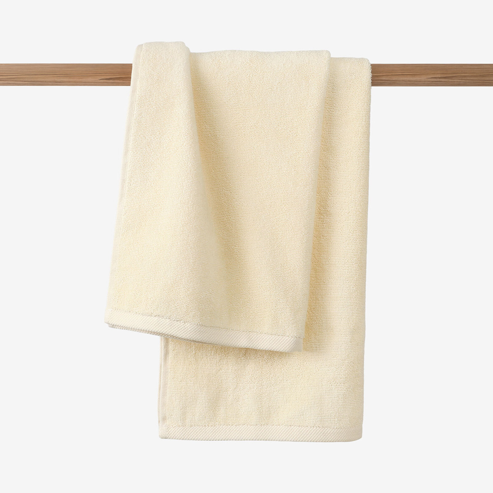 Katoenen badstof handdoek / badhanddoek Soft zonder boord - crème