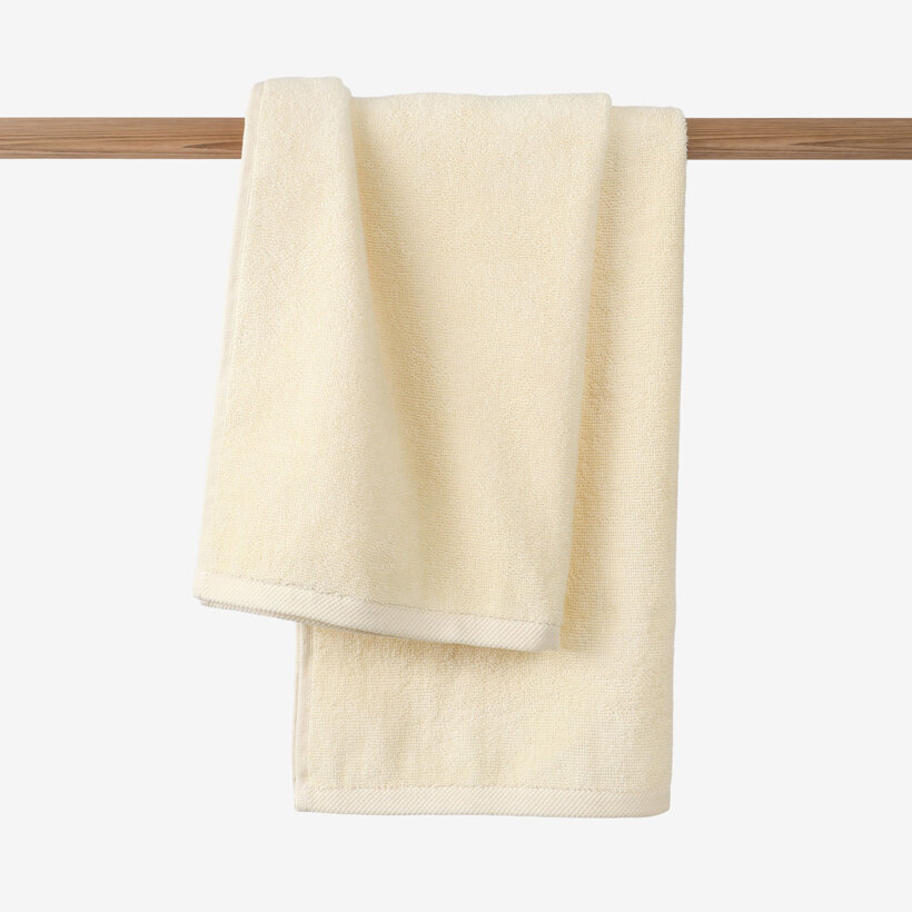 Katoenen badstof handdoek / badhanddoek Soft zonder boord - crème