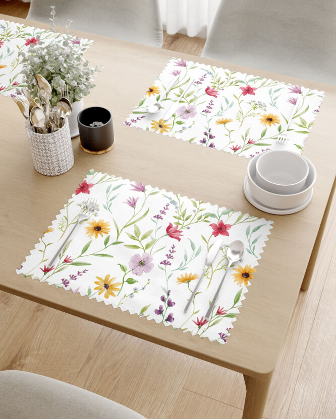 Tafelplacemat teflon - Kleurrijke lente bloemen - set 2 stuks