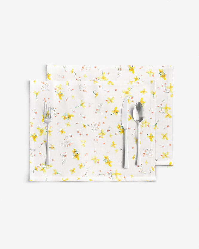Tafelplacemat Valencia - Bloemen narcissen - set 2 stuks
