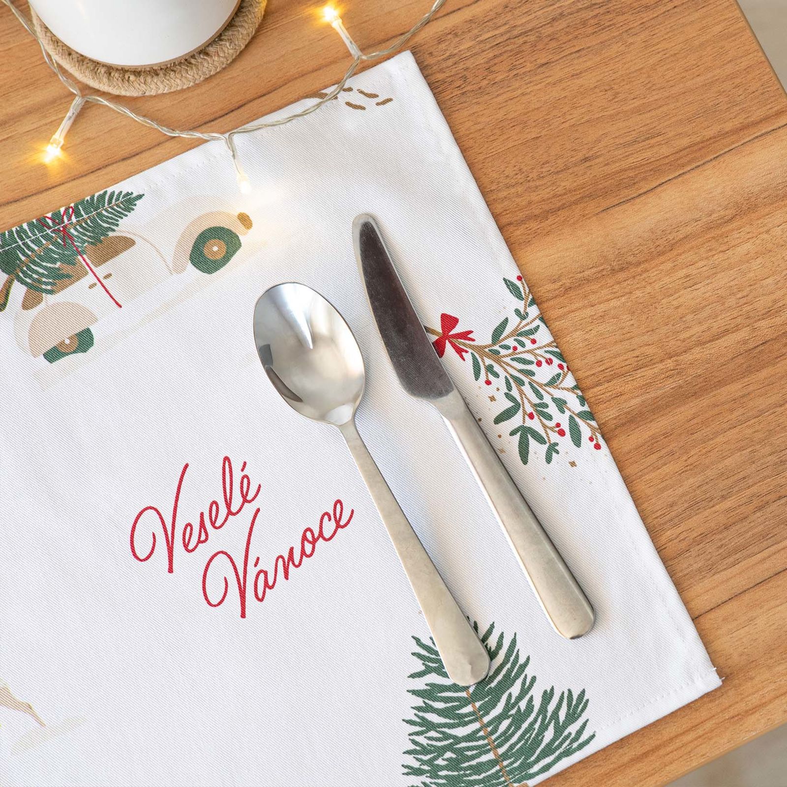 Kerst placemat voor op tafel van stevig katoen - Tsjechische Kerst - set van 2 stuks