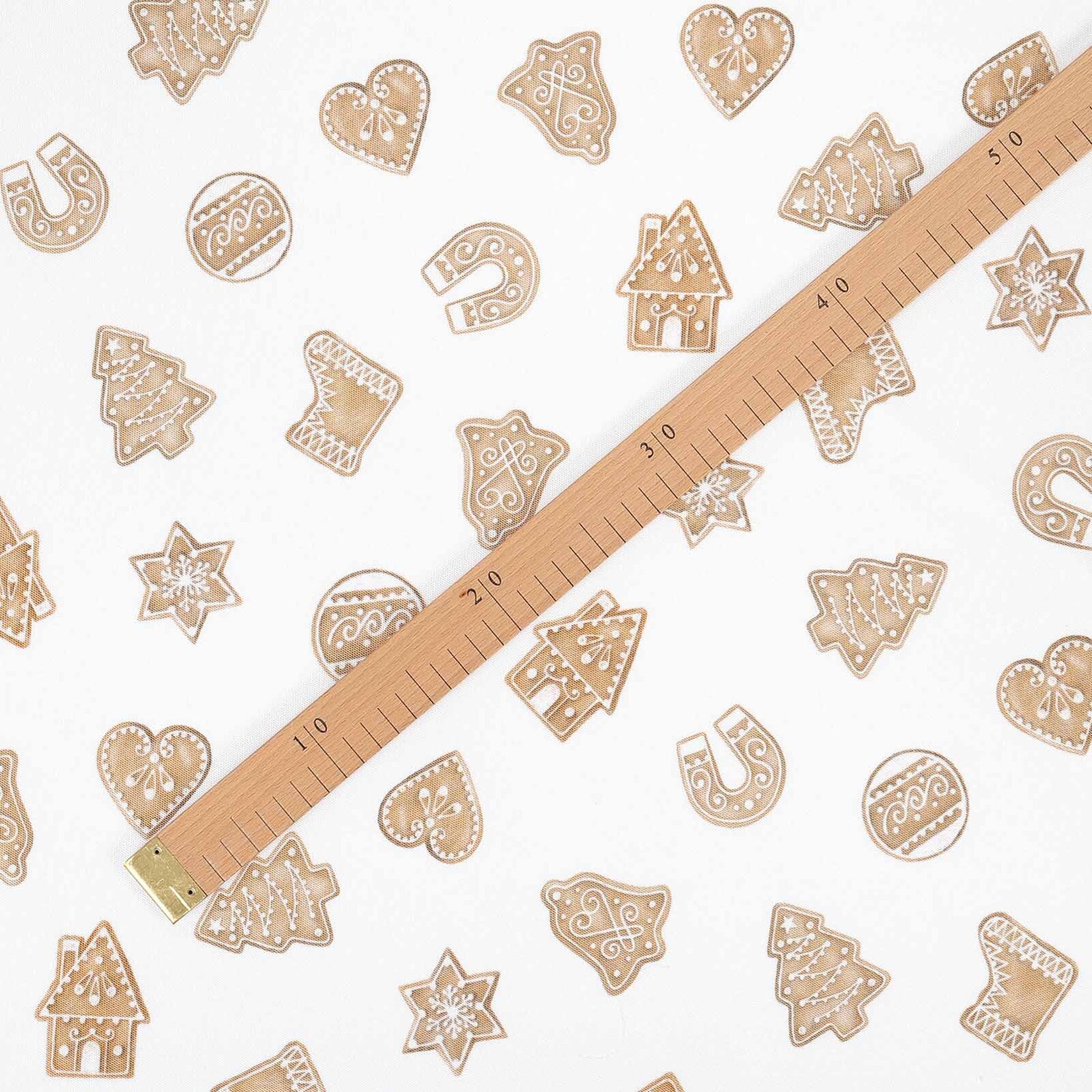 Kerst tafelstof met tefloncoating - Peperkoekjes